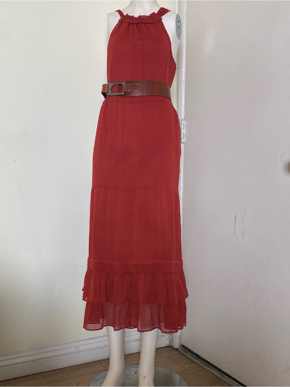 Bohemian Witchy Sleeveless Tiered Hem Maxi Skirt